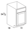 VSB1818 - Dartmouth White - Vanity Sink Base - 18" Deep - Single Door - Special Order