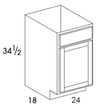 VSB2418 - Dartmouth White - Vanity Sink Base - 18" Deep - Single Door - Special Order