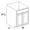 VSB24DD - Dartmouth White - Vanity Sink Base - Butt Doors