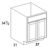 VSB27 - Dartmouth White - Vanity Sink Base - Butt Doors