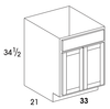 VSB33 - Dartmouth White - Vanity Sink Base - Butt Doors