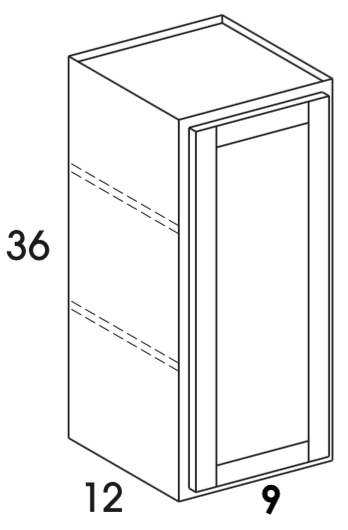 W0936 - Dartmouth Grey Stain - Wall Cabinet - Single Door