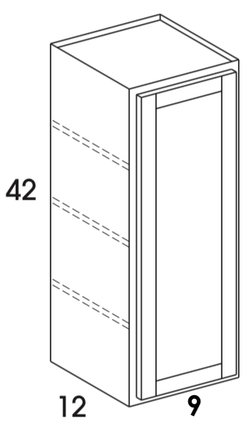 W0942 - Dartmouth Grey Stain - Wall Cabinet - Single Door