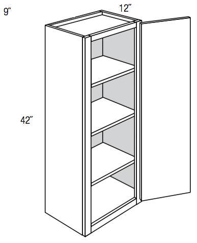 W0942 - Yarmouth Slab - Wall Cabinet - Single Door