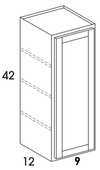 W0942 - York Grey Stain - Wall Cabinet - Single Door
