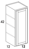 W1242 - York Grey Stain - Wall Cabinet - Single Door