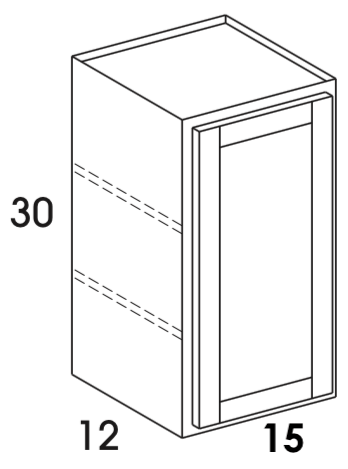 W1530 - Dartmouth White - Wall Cabinet - Single Door