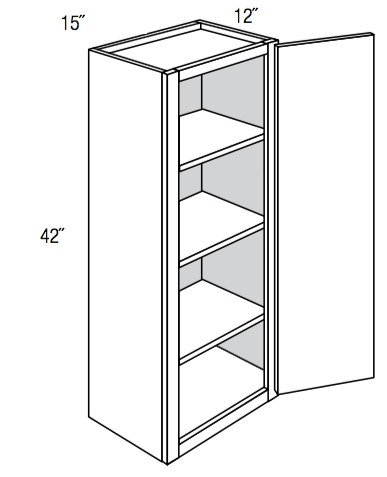 W1542 - Essex White - Wall Cabinet - Single Door