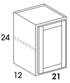 W2124 - Dartmouth Grey Stain 5 Piece - Wall Cabinet - Single Door