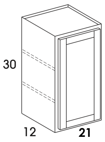W2130 - Dartmouth Grey Stain - Wall Cabinet - Single Door