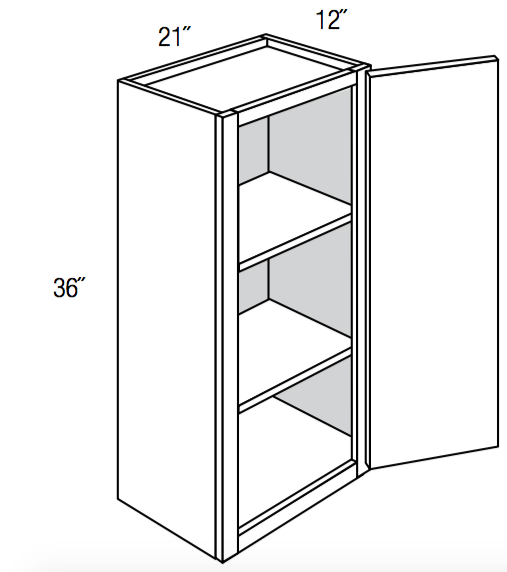 W2136 - Upton Brown - Wall Cabinet - Single Door