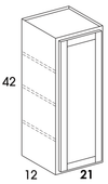 W2142 - York Grey Stain - Wall Cabinet - Single Door