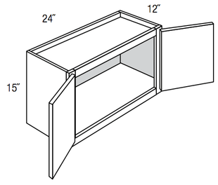 W2415B - Norwich Slab - Wall Cabinet - Butt Doors