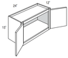 W2415B - Trenton Slab - Wall Cabinet - Butt Doors