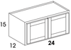 W2415DD - Dartmouth Pewter - Wall Cabinet - Butt Doors