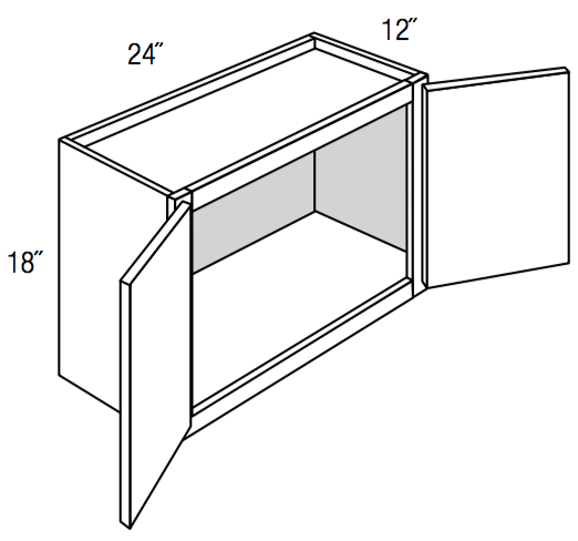 W2418B - Amesbury White - Wall Cabinet - Butt Doors