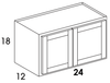 W2418DD - Dartmouth White - Wall Cabinet - Butt Doors