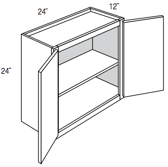 W2424B - Amesbury White - Wall Cabinet - Butt Doors