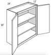 W2430B - Trenton Recessed - Wall Cabinet - Butt Doors