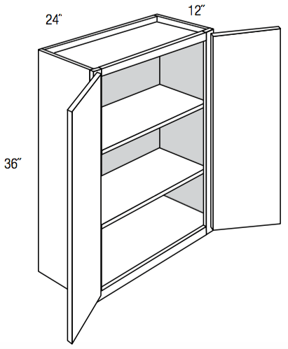 W2436B - Essex White - Wall Cabinet - Butt Doors
