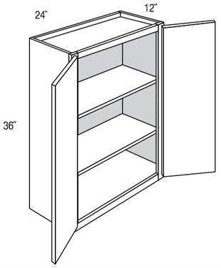 W2436B - Norwich Recessed - Wall Cabinet - Butt Doors