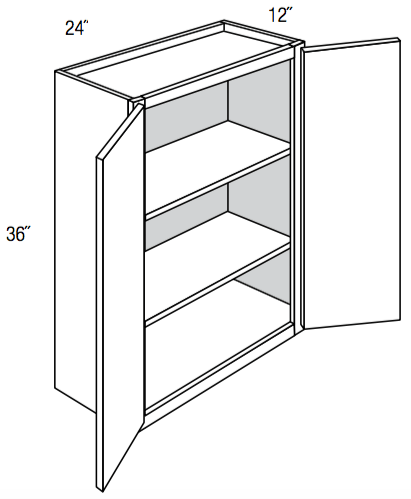 W2436B - Norwich Slab - Wall Cabinet - Butt Doors