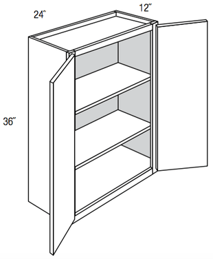 W2436B - Trenton Recessed - Wall Cabinet - Butt Doors