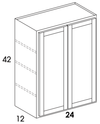 W2442DD - Dartmouth White - Wall Cabinet - Butt Doors