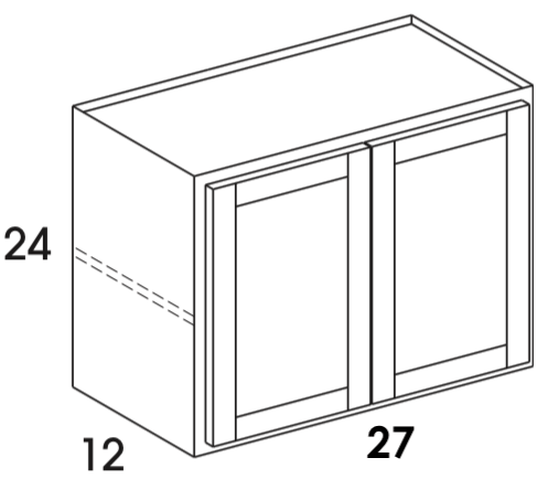 W2724 - York White - Wall Cabinet - Butt Doors