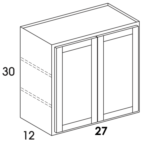 W2730 - Dartmouth White - Wall Cabinet - Butt Doors