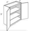 W2730B - Essex White - Wall Cabinet - Butt Doors