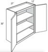 W2730B - Yarmouth Slab - Wall Cabinet - Butt Doors