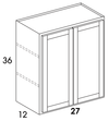 W2736 - Dartmouth Pewter 5 Piece - Wall Cabinet - Butt Doors