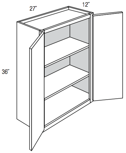 W2736B - Essex White - Wall Cabinet - Butt Doors