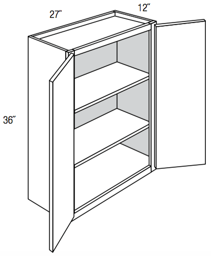 W2736B - Yarmouth Slab - Wall Cabinet - Butt Doors