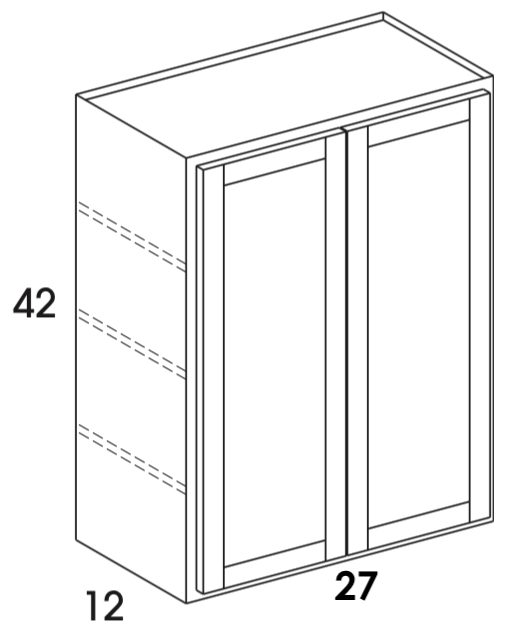 W2742 - Dartmouth White - Wall Cabinet - Butt Doors