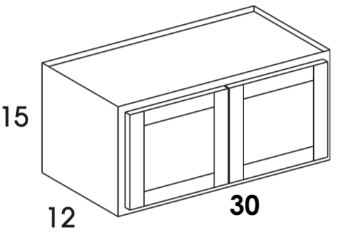 W3015 - Dartmouth White - Wall Cabinet - Butt Doors