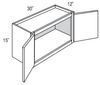 W3015B - Essex Lunar - Wall Cabinet - Butt Doors