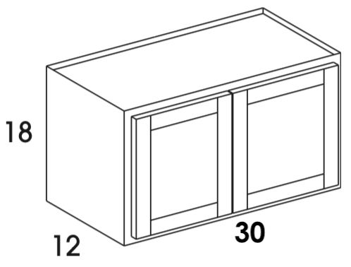 W3018 - Dartmouth White - Wall Cabinet - Butt Doors