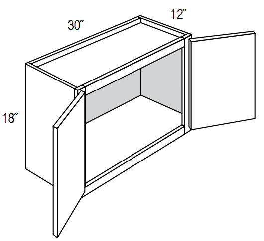 W3018B - Upton Brown - Wall Cabinet - Butt Doors