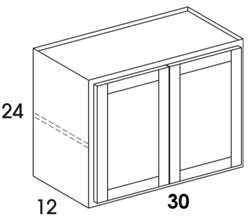 W3024 - Dartmouth White - Wall Cabinet - Butt Doors