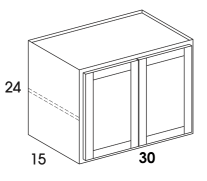 W302415 - Dartmouth White - Wall Cabinet - Butt Doors - Special Order