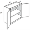 W3024B - Upton Brown - Wall Cabinet - Butt Doors