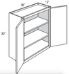 W3030 - RTA Concord Polar White - Wall Cabinet - Double Door - 30"W x 30"H x 12"D