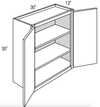 W3030B - Essex White - Wall Cabinet - Butt Doors