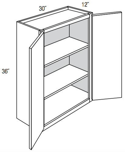 W3036B - Amesbury White - Wall Cabinet - Butt Doors