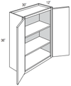 W3036B - Dover White - Wall Cabinet - Butt Doors