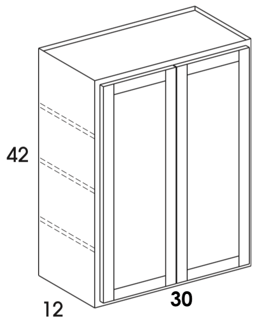 W3042 - Dartmouth White - Wall Cabinet - Butt Doors