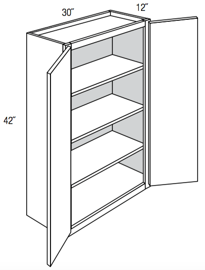 W3042B - Yarmouth Slab - Wall Cabinet - Butt Doors