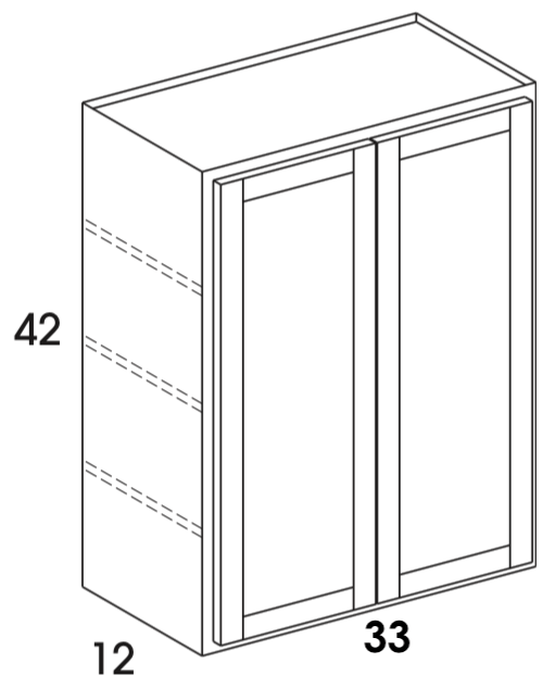 W3342 - Dartmouth White - Wall Cabinet - Butt Doors